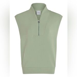 Varley Loretta Half Zip Sleeveless Pullover in Doublesoft Sage Green